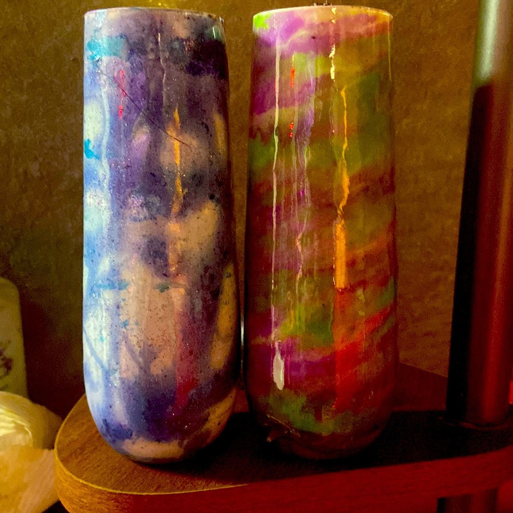 Flute marbled glasses